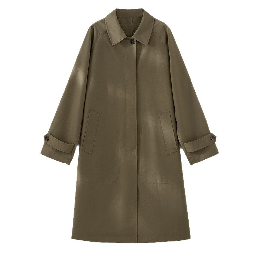 Damen Mid-Length Trenchcoat mit verdeckter Druckknopfblende und verstellbaren Manschetten Shop Nory
