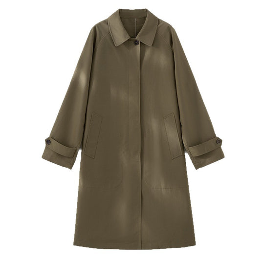 Damen Mid-Length Trenchcoat mit verdeckter Druckknopfblende und verstellbaren Manschetten Shop Nory