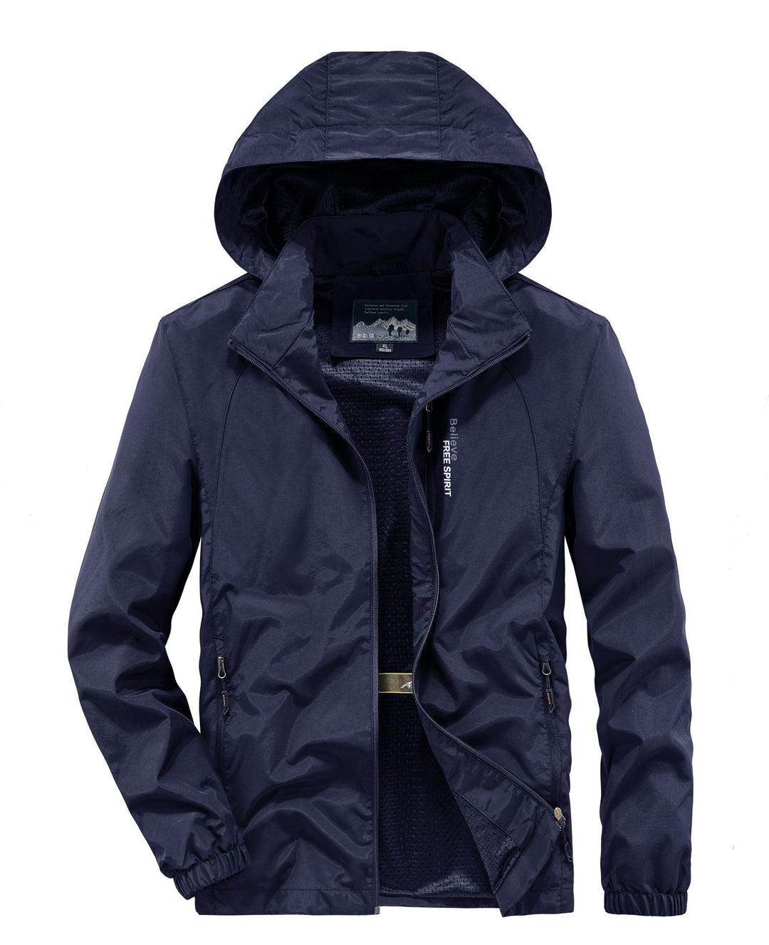 Herren Ultraleichte Atmungsaktive Kapuzenjacke mit perforiertem Mesh‑Futter und Reißverschlusstaschen Shop Nory