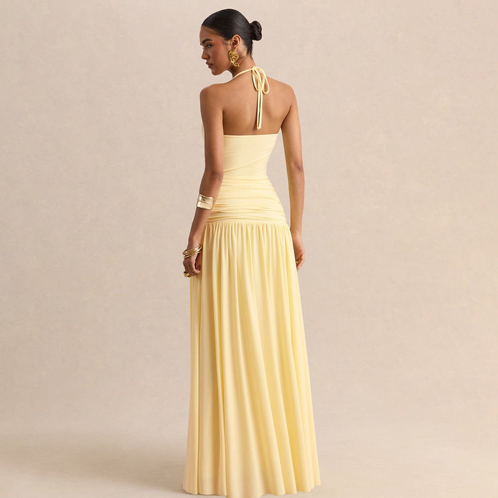 Damen Elegantes Abendkleid mit Off-Shoulder-Design und Fließendem Cape