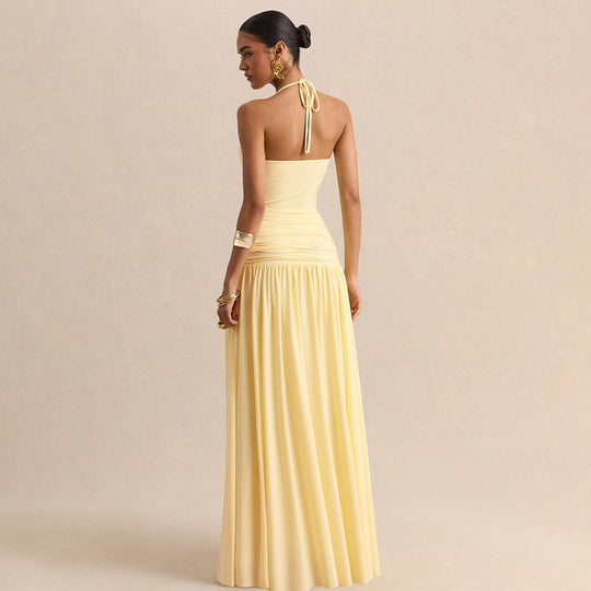 Damen Elegantes Abendkleid mit Off-Shoulder-Design und Fließendem Cape