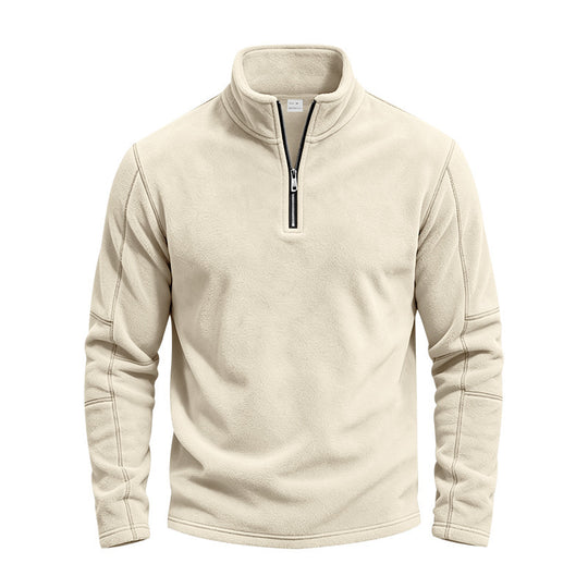 Herren Fleece-Pullover mit kurzem Reißverschluss und Stehkragen Shop Nory