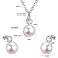 Damen Schmuckset mit zartem Perlenanhänger und funkelndem Zirkonia Shop Nory
