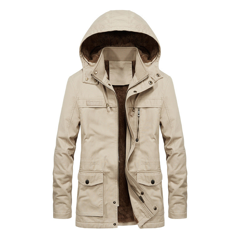 Herren Thermo-Canvas-Parka mit Teddyfleece-Innenfutter und Windschutzleiste Shop Nory