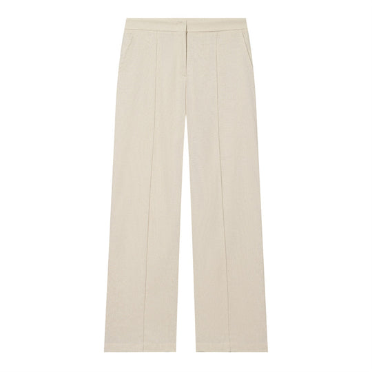 Damen Weite hochtaillierte Stoffhose mit Bügelfalte und geradem Bein Shop Nory