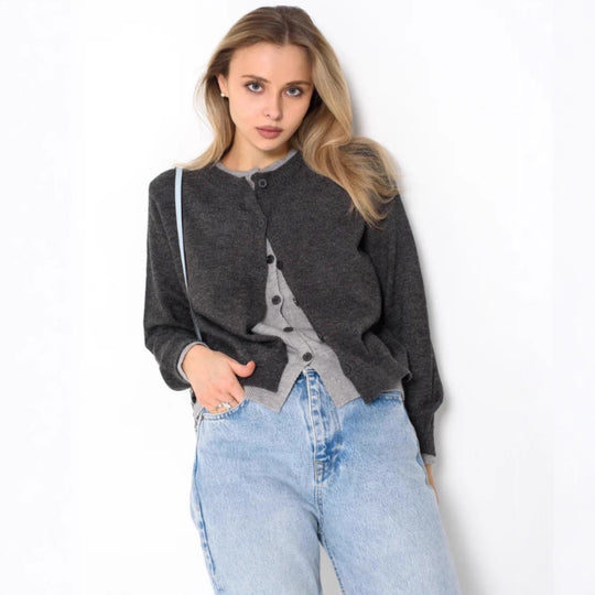 Damen Eleganter Cardigan mit Knopfdetails Shop Nory