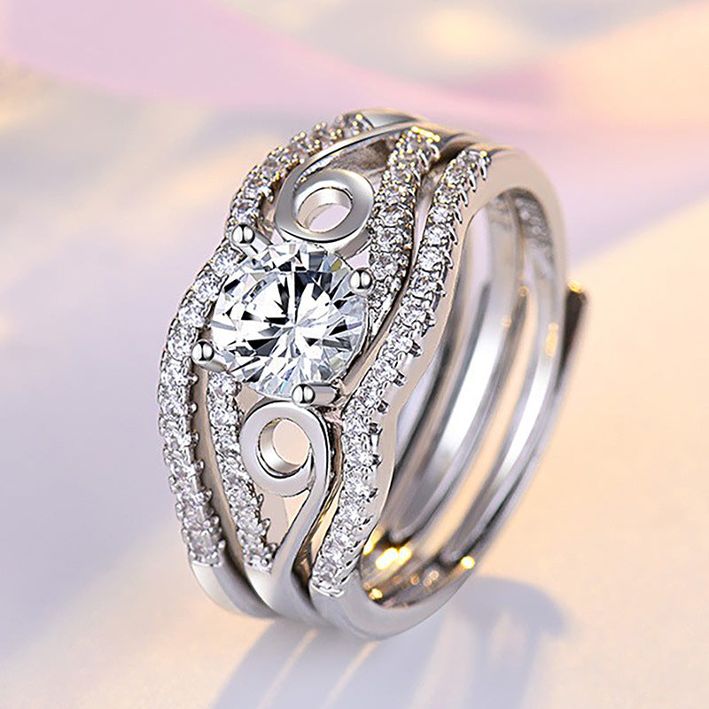 Damen Zarter Verlobungsring mit filigranem Design und funkelndem Zirkonia Shop Nory