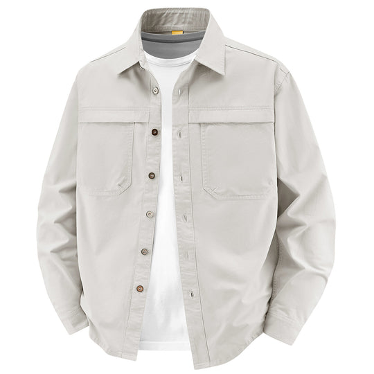 Herren Overshirt aus Baumwoll‑Twill mit zwei Brustklappen und relaxed Fit Shop Nory