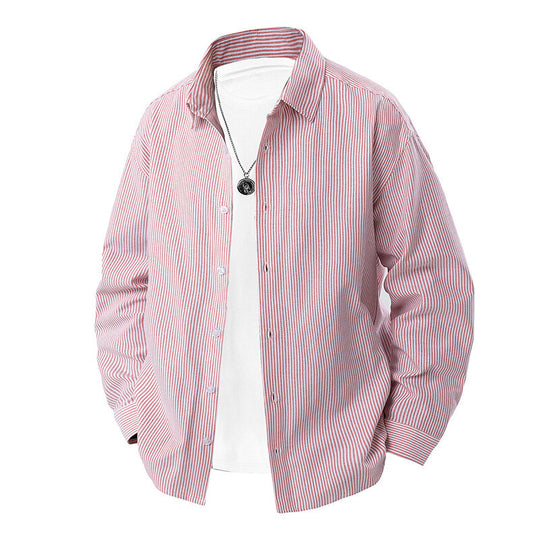 Herren gestreiftes Overshirt-Hemd mit lockerer Passform und Kentkragen Shop Nory