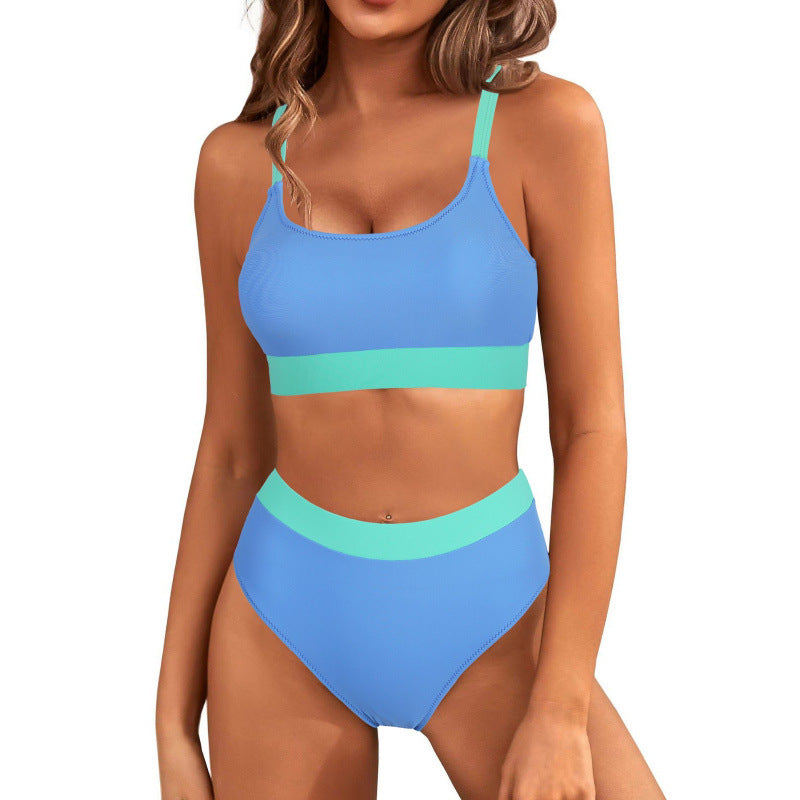 Damen Bikini-Set mit hohem Bund und sportlichem Schnitt