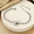 Damen Chunky Herz-Gliederarmband Shop Nory