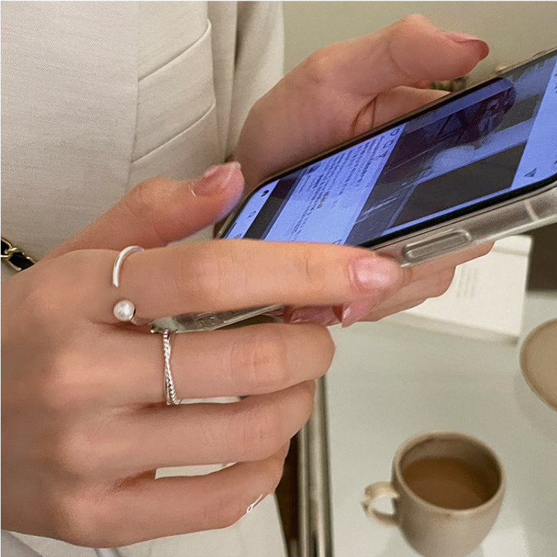 Damen Ring mit edler Perle und modernem Design Shop Nory