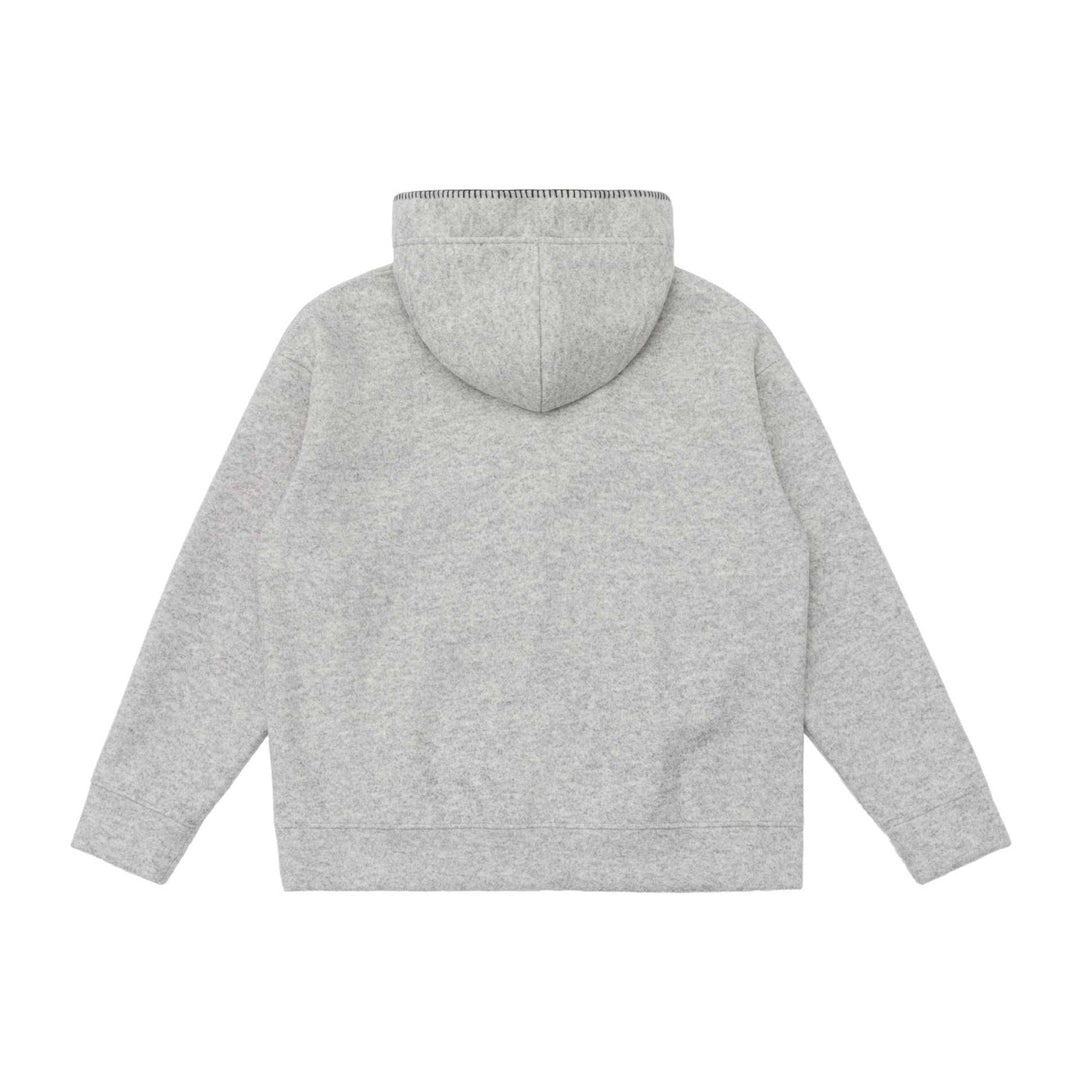 Unisex Kapuzenpullover aus Wollfleece mit halber Knopfleiste und Kängurutasche Shop Nory
