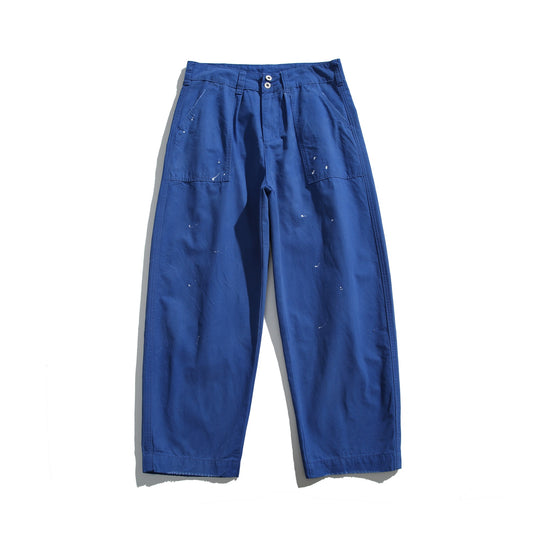 Damen Weite Cropped Arbeitshose mit hoher Taille und aufgesetzten Taschen Shop Nory
