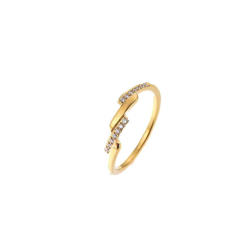 Damen feiner Wellenring mit Zirkoniasteinen Shop Nory