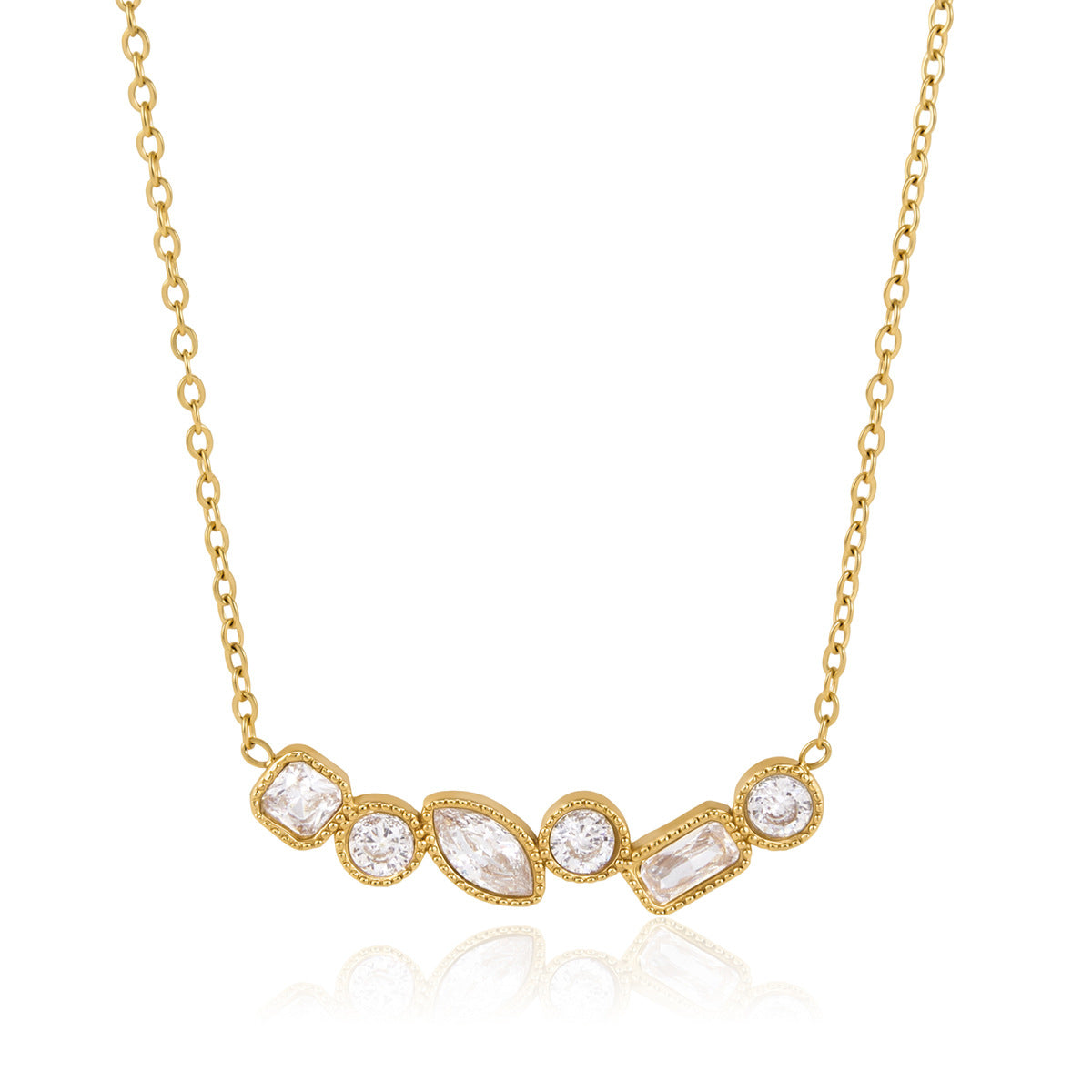 Damen Halskette mit funkelnden Zirkonia und luxuriösem Design Shop Nory