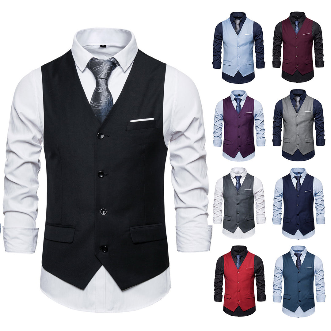 Herren Anzugweste in tailliertem Slim-Fit mit V‑Ausschnitt und Pattentaschen Shop Nory