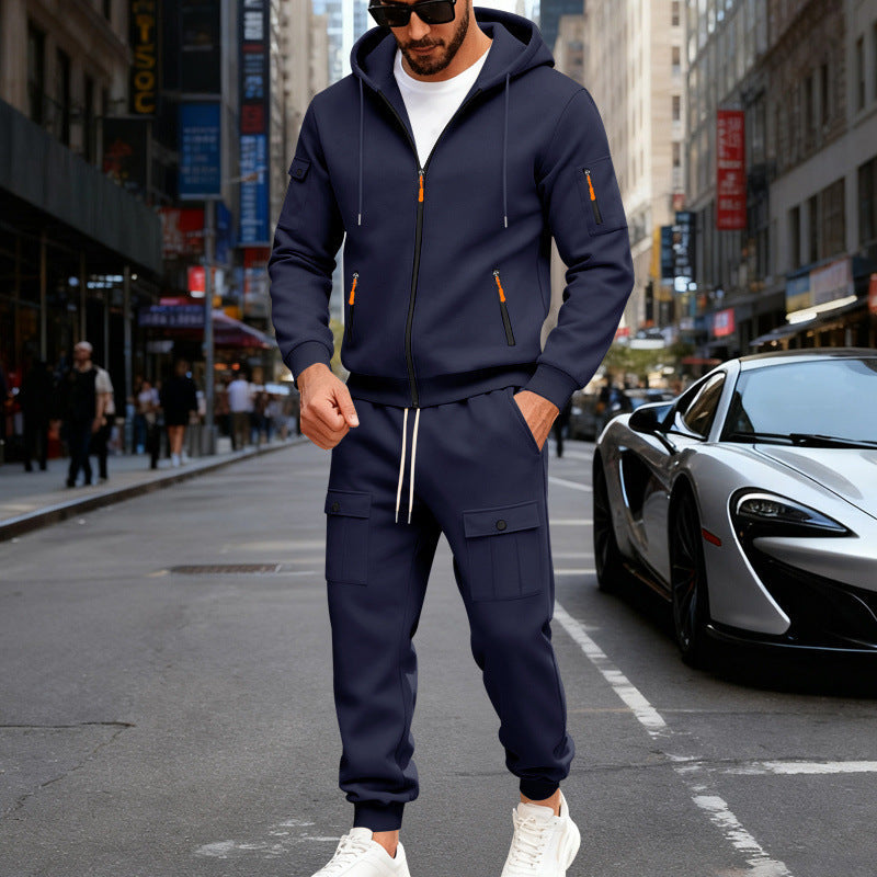 Herren Sportlicher Kapuzenanzug mit Taschen und praktischem Design