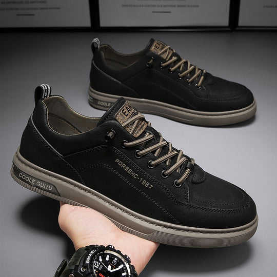 Herren Casual Lederimitat-Sneaker mit gepolsterter Ferse und profilierter Gummisohle Shopy Nory