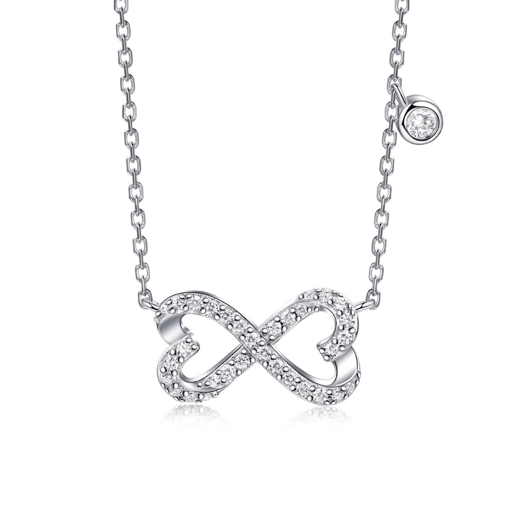Damen Halskette mit modernem Unendlichkeitssymbol und funkelnden Zirkonia Shop Nory