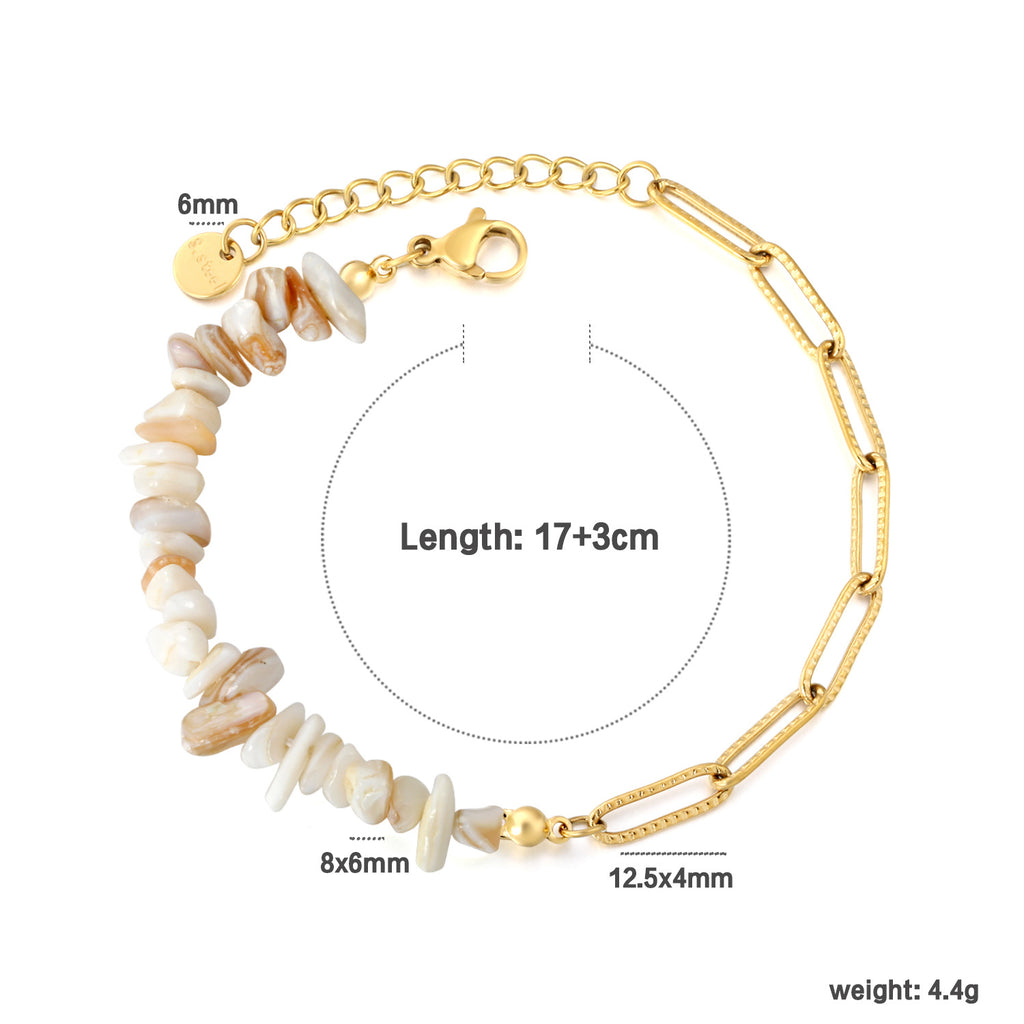 Damen Armband aus edlen Natursteinperlen und hochglänzendem Edelstahl Shop Nory