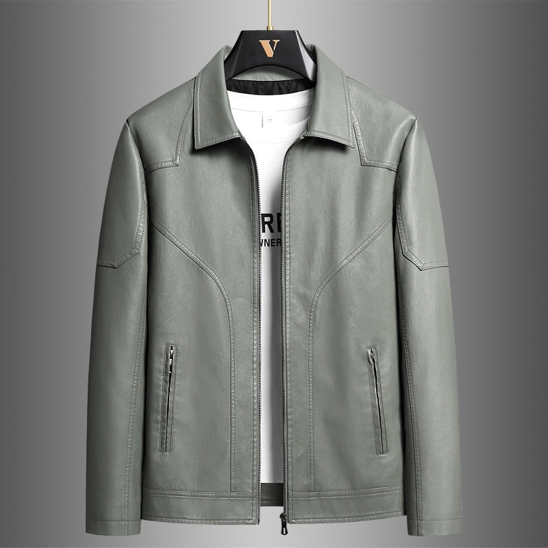 Herren Elegante Kunstlederjacke Shop Nory