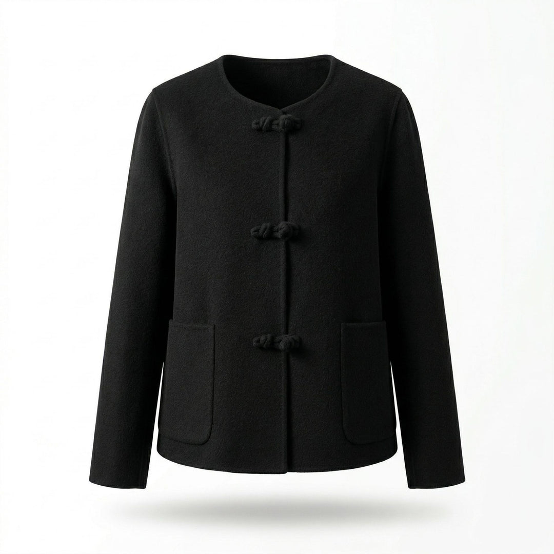 Damen Kaschmir-Mantel mit elegantem Schließe Shop Nory