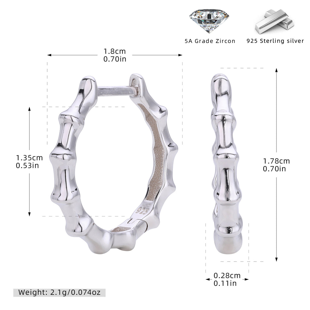 Damen Creolen im Bambusdesign aus hochwertigem 925 Sterling Silber Shop Nory