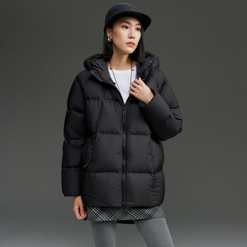 Damen Kurz geschnittene Boxy‑Steppjacke mit abnehmbarer Kapuze und Thermo‑Isolierung Shop Nory