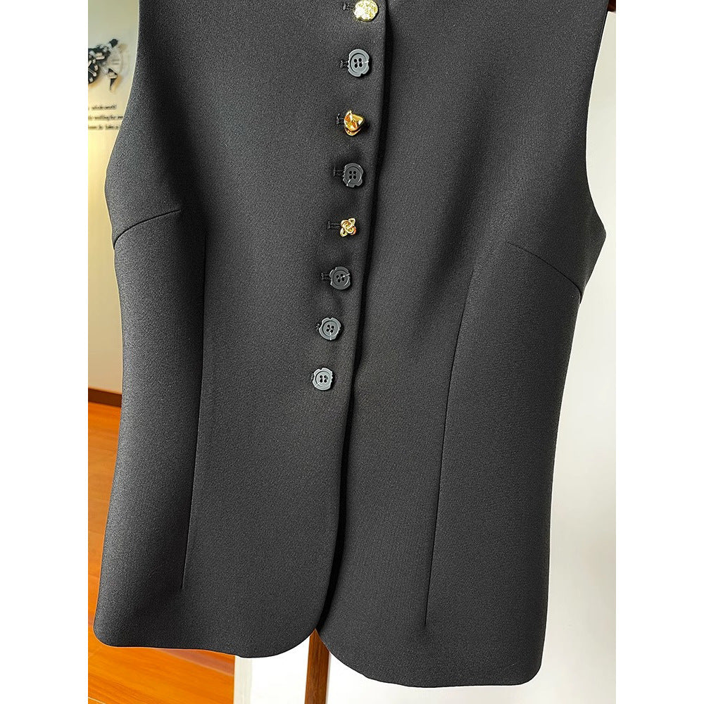 Damen Stilvolle ärmellose Blazer-Weste Shop Nory