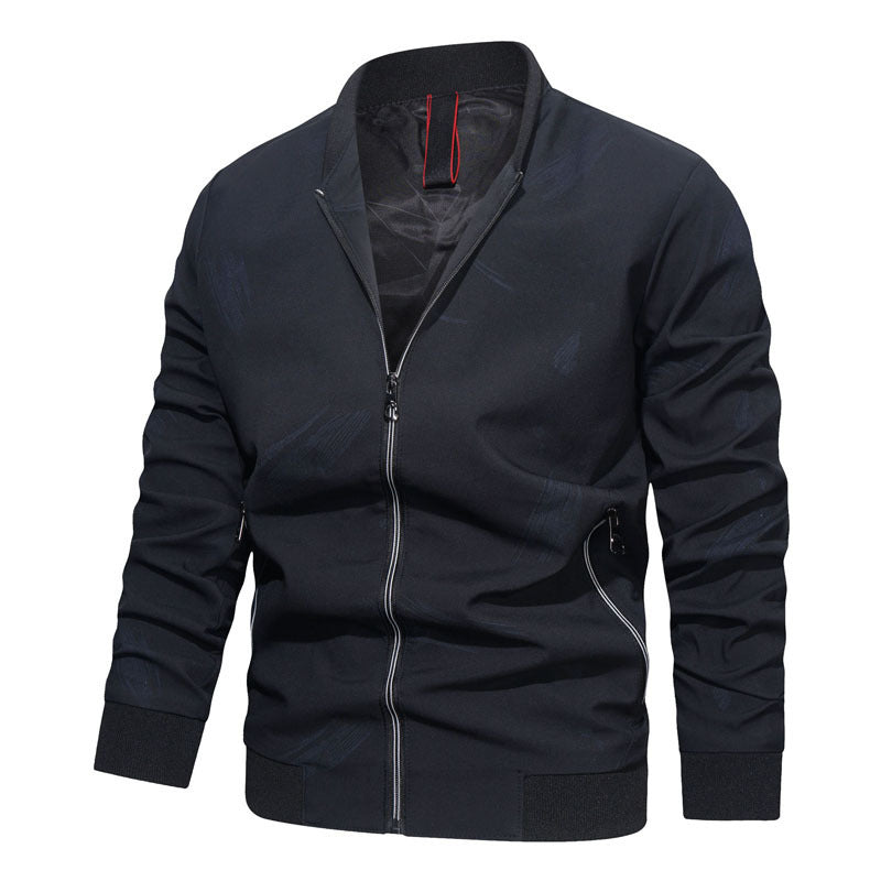 Herren Slim‑Fit Bomberjacke im urbanen Minimalstil mit durchgehendem Reißverschluss und gerippten Bündchen Shop Nory