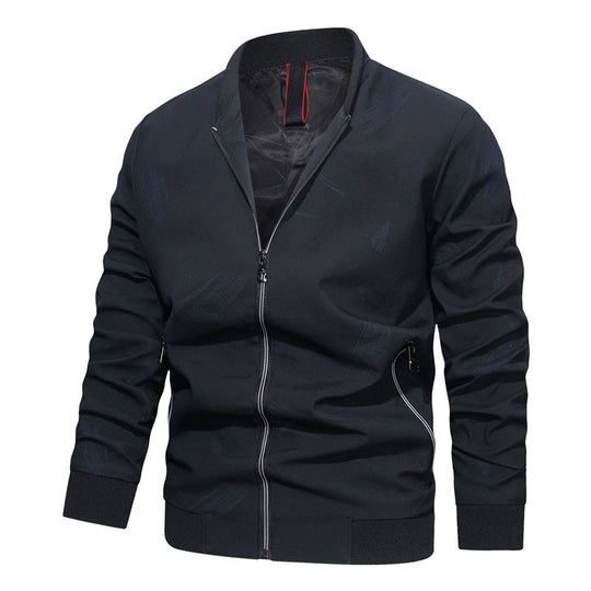 Herren Slim‑Fit Bomberjacke im urbanen Minimalstil mit durchgehendem Reißverschluss und gerippten Bündchen Shop Nory
