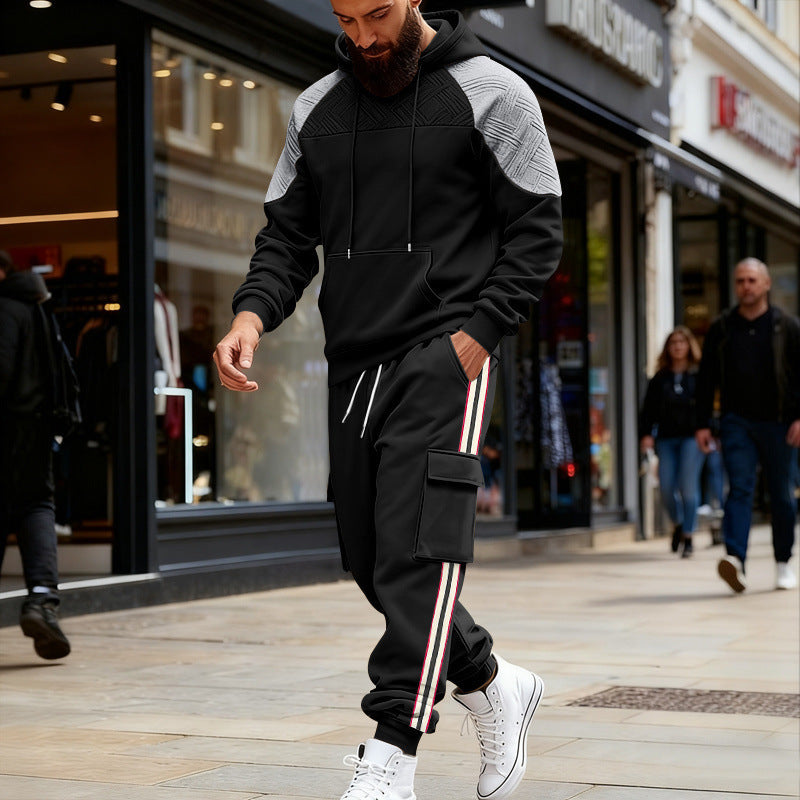 Herren nan zweiteiliges Utility-Freizeitset mit Kapuzenpullover und Cargo-Jogginghose Shop Nory