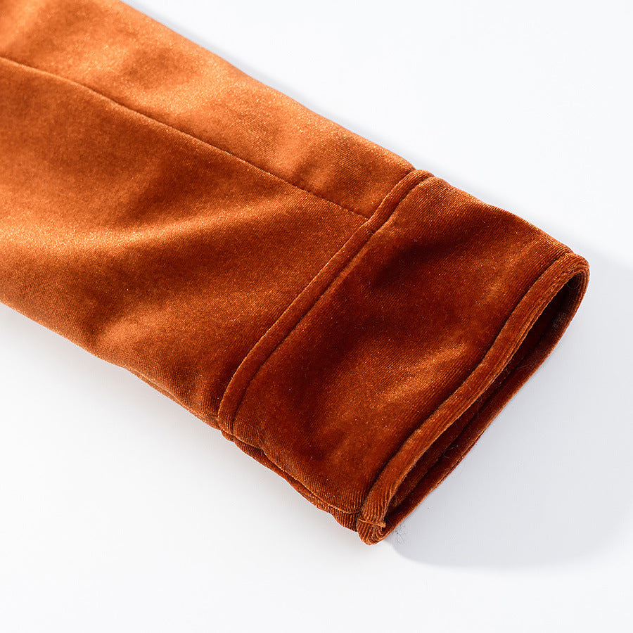 Damen Samt-Boxy-Jacke mit Pattentaschen und goldenen Zierknöpfen Shop Nory