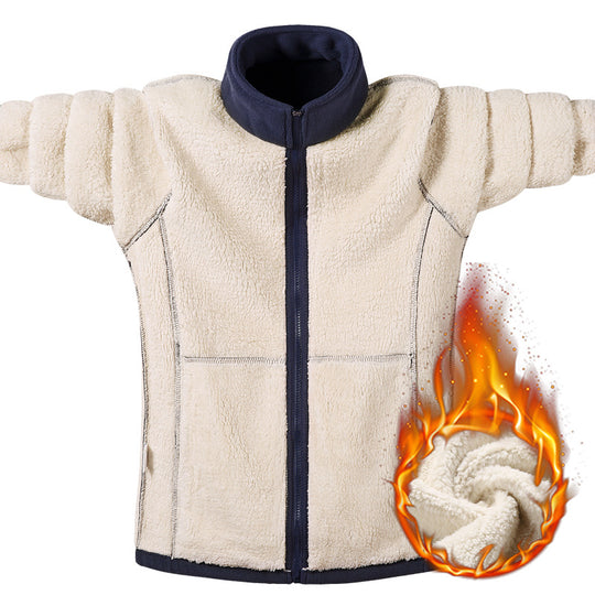 Damen Fleecejacke mit Teddyfutter, durchgehendem Reißverschluss und hohem Stehkragen Shop Nory