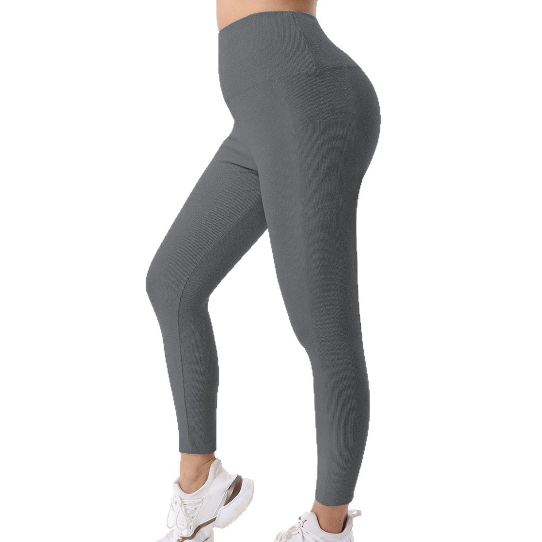 Damen Gerippte High-Waist Lounge-Leggings mit Kordelzug und figurformendem Bund Shopy Nory