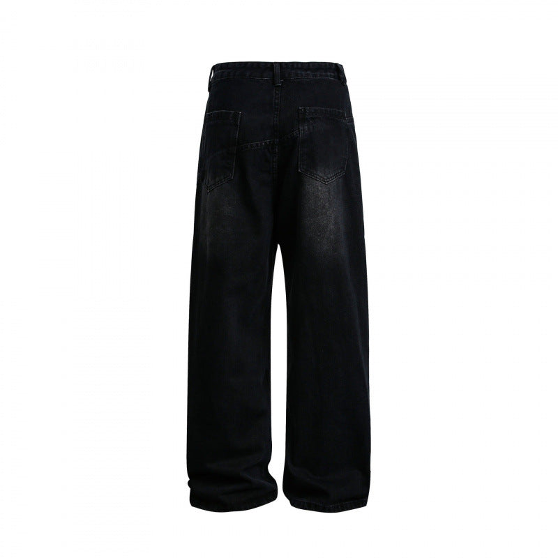 Damen Weite hochgeschnittene Baggy-Jeans mit geschwungenen Vornähten und aufgesetzten Taschen Shop Nory