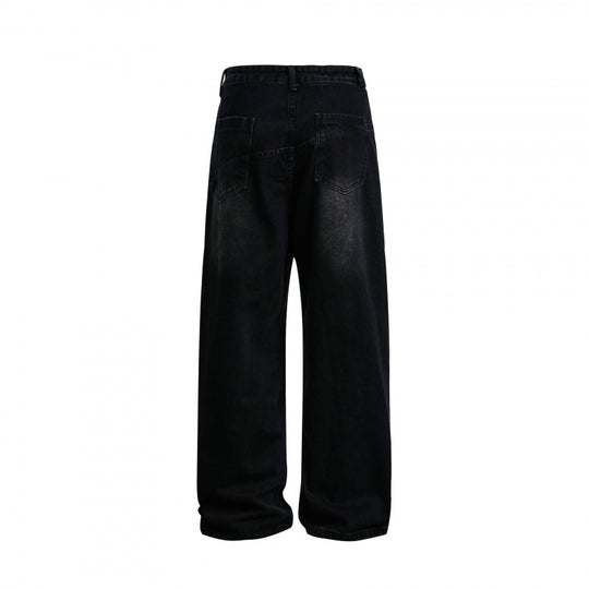 Damen Weite hochgeschnittene Baggy-Jeans mit geschwungenen Vornähten und aufgesetzten Taschen Shop Nory