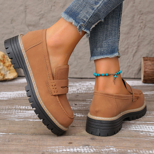 Damen Chunky-Loafer mit profilierter Gummilaufsohle und klassischem Penny-Riemen Shop Nory