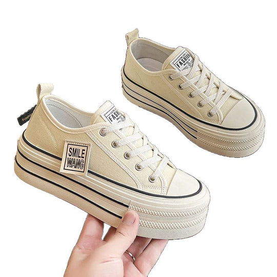 Damen Plateau-Sneaker mit charakteristischem Kontrastdesign und großem Sohlenprofil