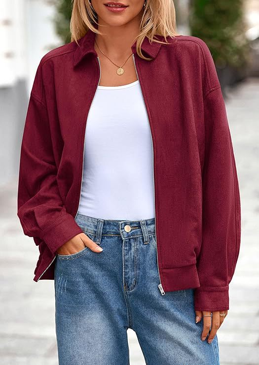Damen lässige Übergangsjacke mit hohem Kragen und Reißverschluss Shopnory