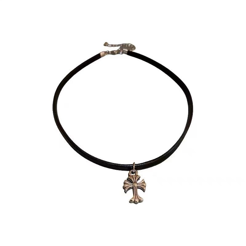 Damen Choker-Halskette mit kreuzförmigem Anhänger aus hochwertigem Edelstahl Shop Nory