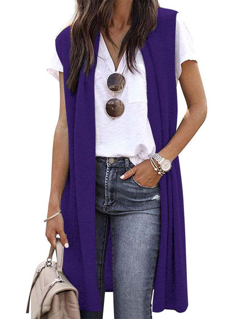 Damen Elegante Langstrickweste im lässigen Stil Shopnory