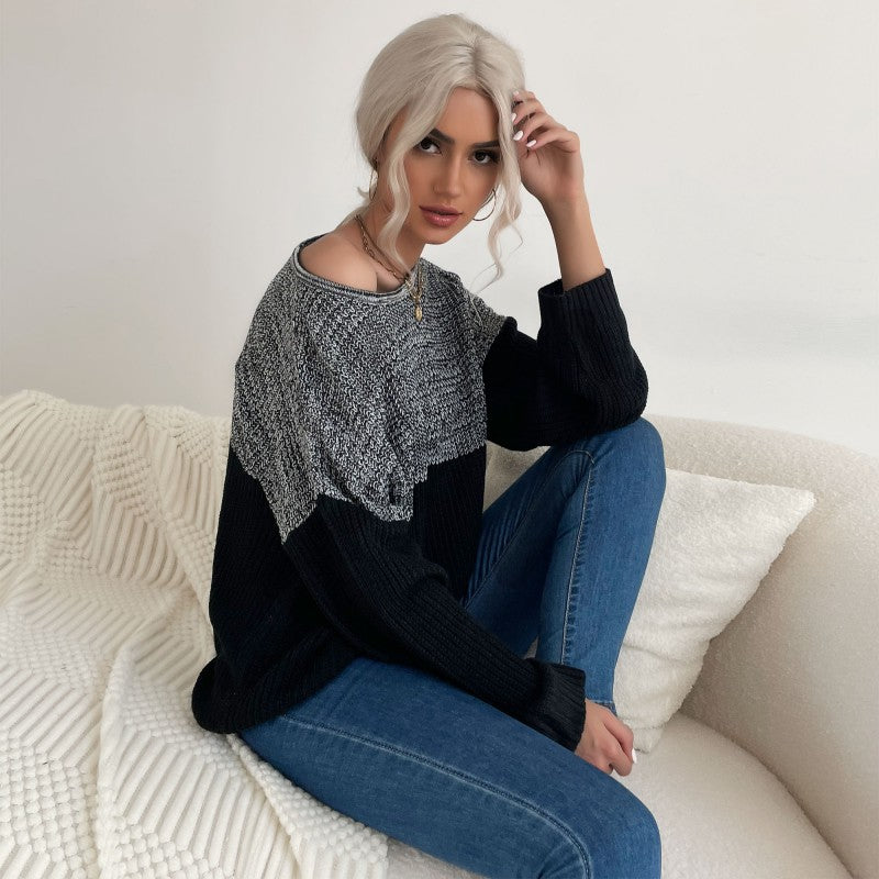 Damen Lässiger Strickpullover mit asymmetrischem Design Shop Nory