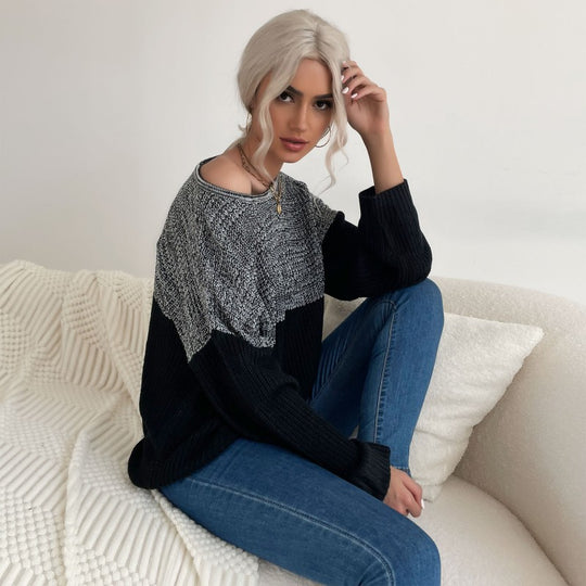 Damen Lässiger Strickpullover mit asymmetrischem Design Shop Nory