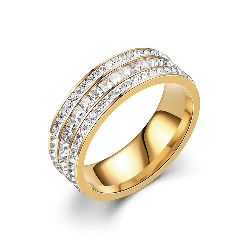 Herren Ring mit luxuriösem, mehrreihigem Zirkonbesatz Shop Nory