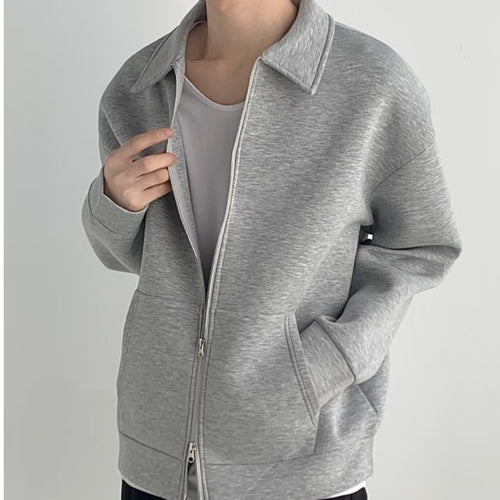Herren Reißverschluss-Sweatjacke mit Hemdkragen und Oversize-Schnitt Shop Nory