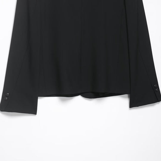 Damen Zweiteiliges Anzugs-Set mit Kurzblazer im Mandarinkragen und Highwaist-Weitbein-Hose Shop Nory