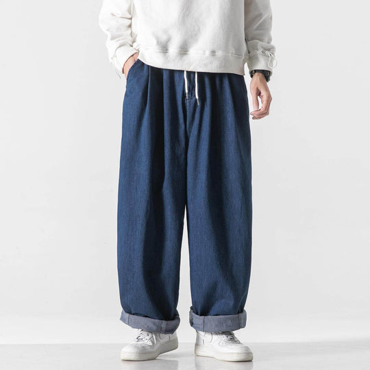 Herren Extraweite Baggy-Hose mit Tunnelzugbund und umgeschlagenem Saum Shop Nory