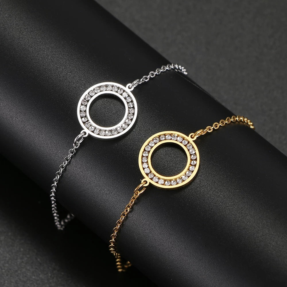 Damen zartes Armband mit funkelndem Kristallring Shop Nory
